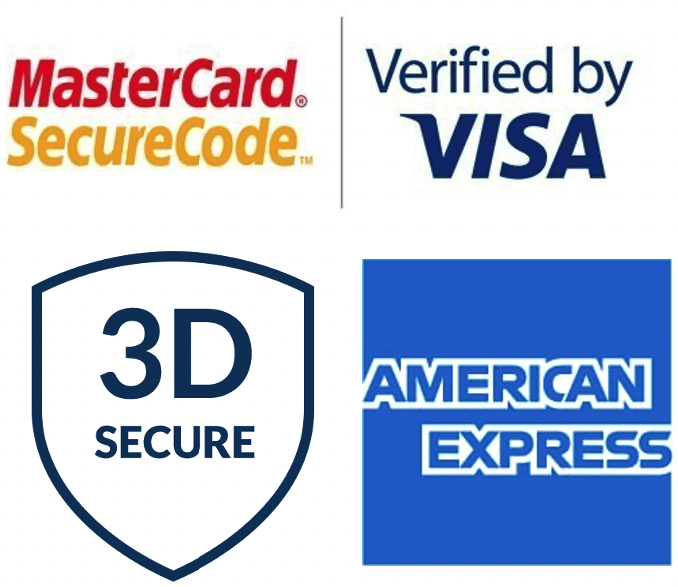 MasterCard SecureCode, Verified by Visa, 3D Secure and American Express payment security badges